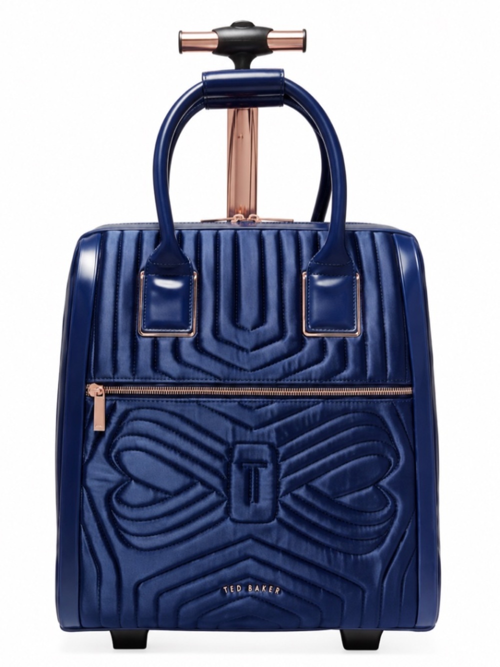 Ted Baker Anisee Quilted Bow Travel Bag Navy Rolling Carry-On Weekend Bag
